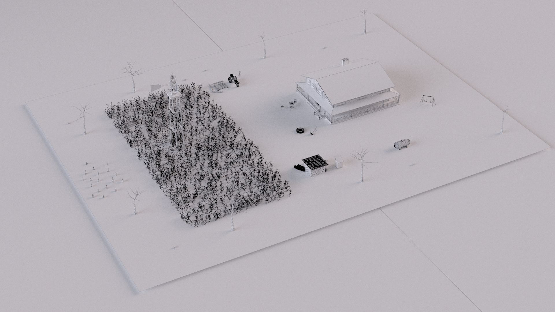 Farm farmhouse 3D model_44