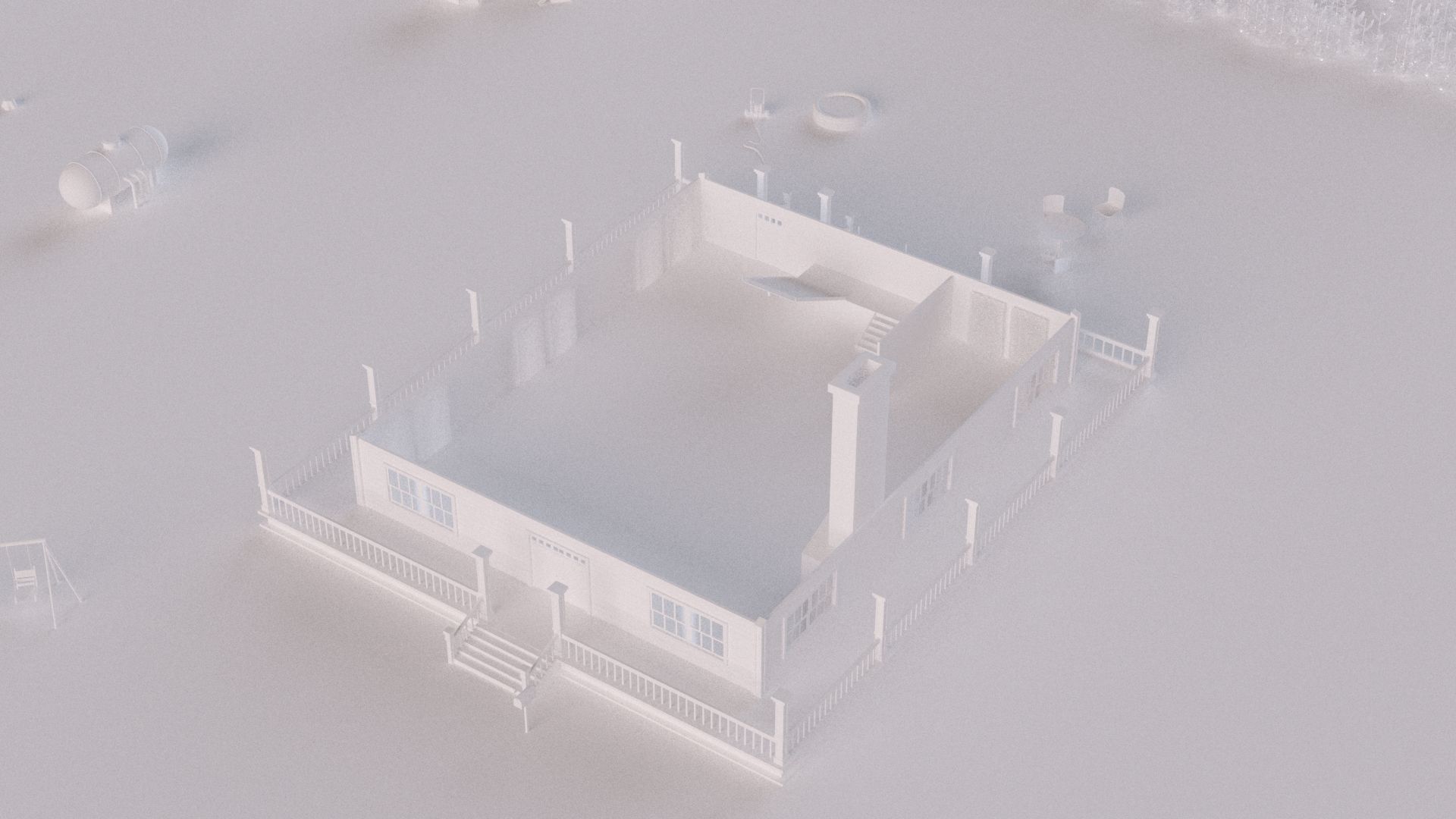 Farm farmhouse 3D model_2
