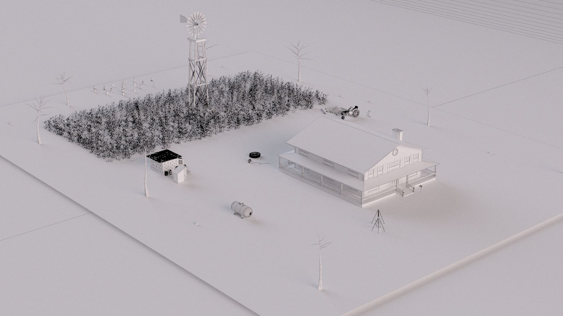 Farm farmhouse 3D model_30