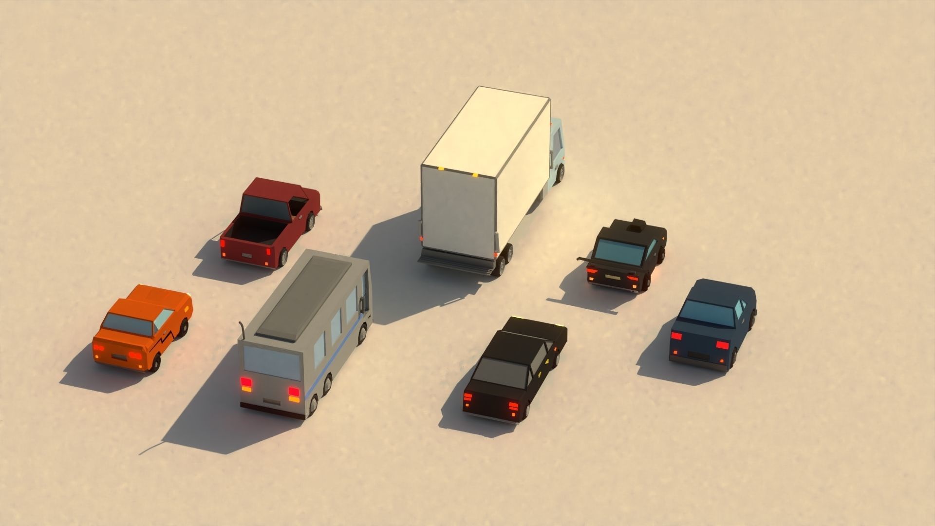 Low-Poly Rigged Vehicles Pack Low-poly 3D model_2