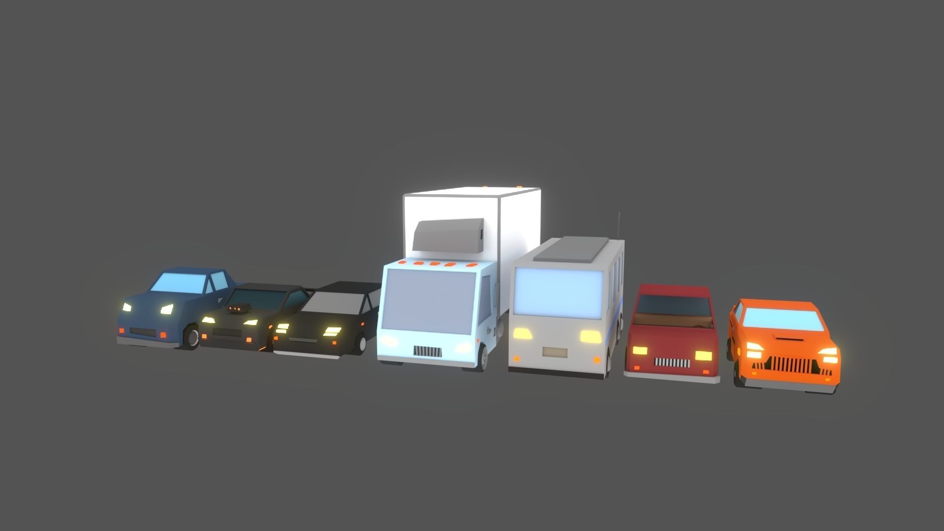 Low-Poly Rigged Vehicles Pack Low-poly 3D model_1
