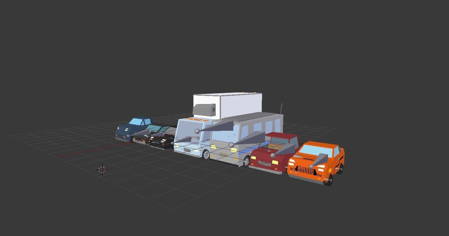 Low-Poly Rigged Vehicles Pack Low-poly 3D model_5