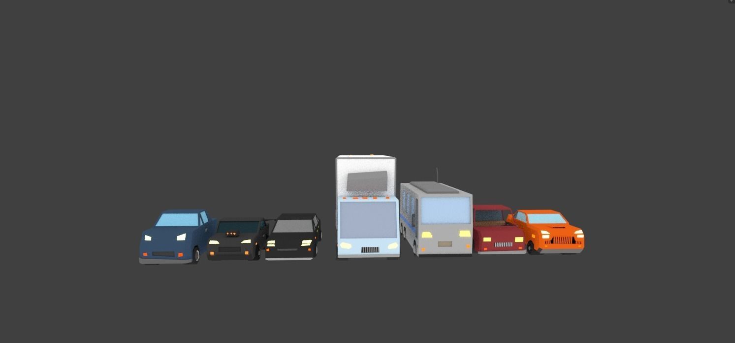 Low-Poly Rigged Vehicles Pack Low-poly 3D model_4