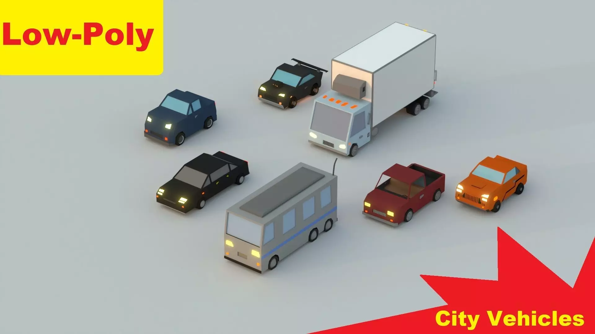 Low-Poly Rigged Vehicles Pack Low-poly 3D model_0