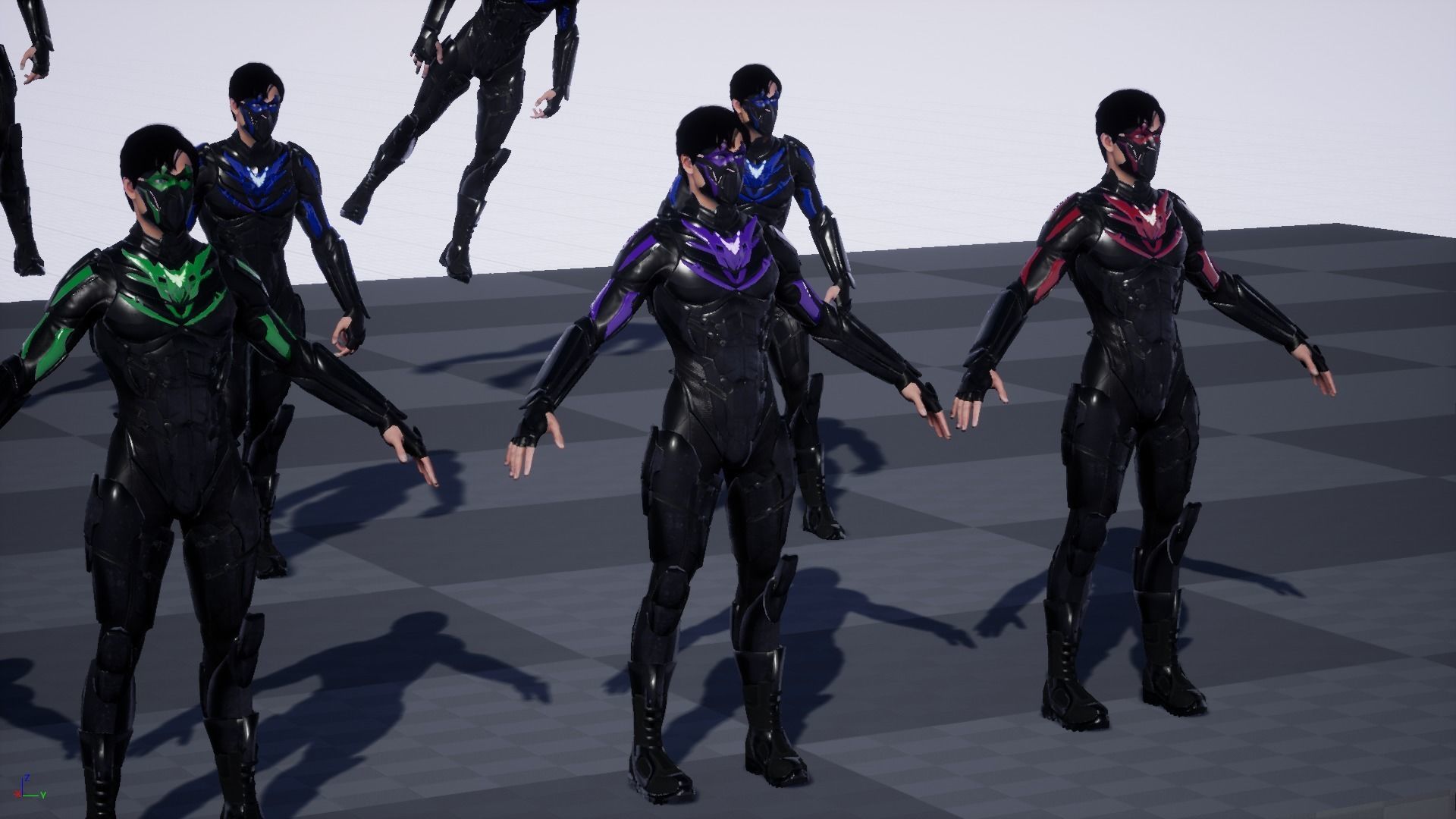 SuperHeroGameReady ninja in suit Low-poly 3D model_14