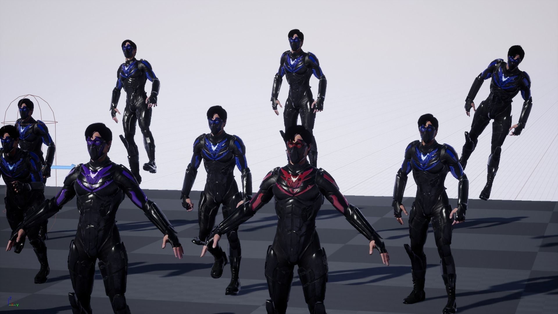 SuperHeroGameReady ninja in suit Low-poly 3D model_17