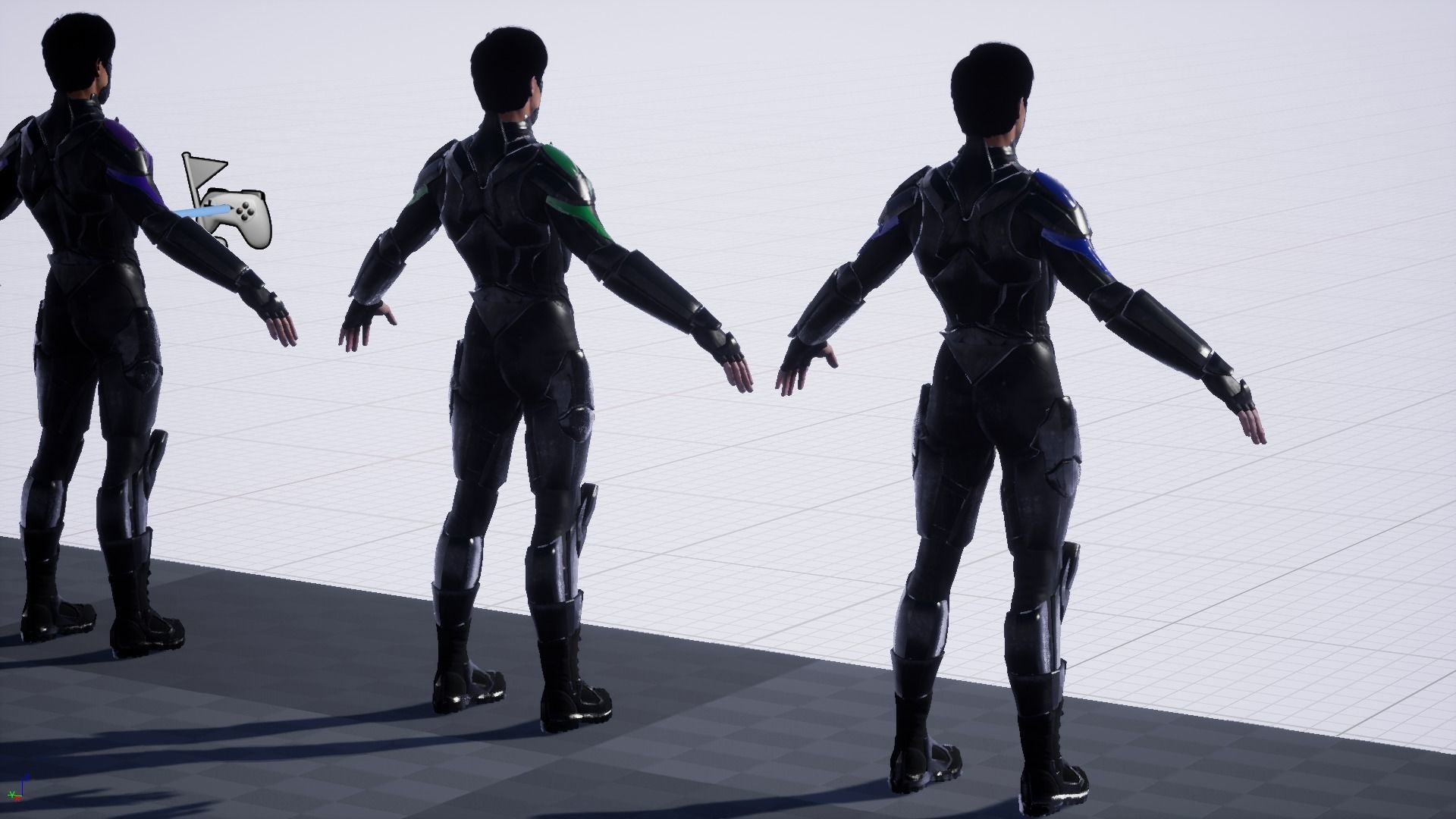 SuperHeroGameReady ninja in suit Low-poly 3D model_10