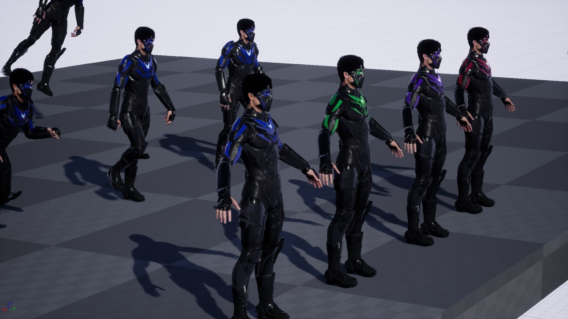 SuperHeroGameReady ninja in suit Low-poly 3D model_16