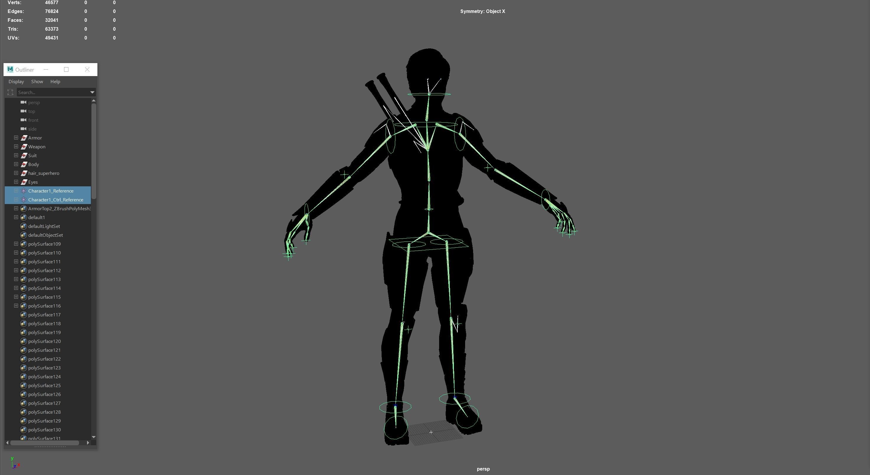 SuperHeroGameReady ninja in suit Low-poly 3D model_22