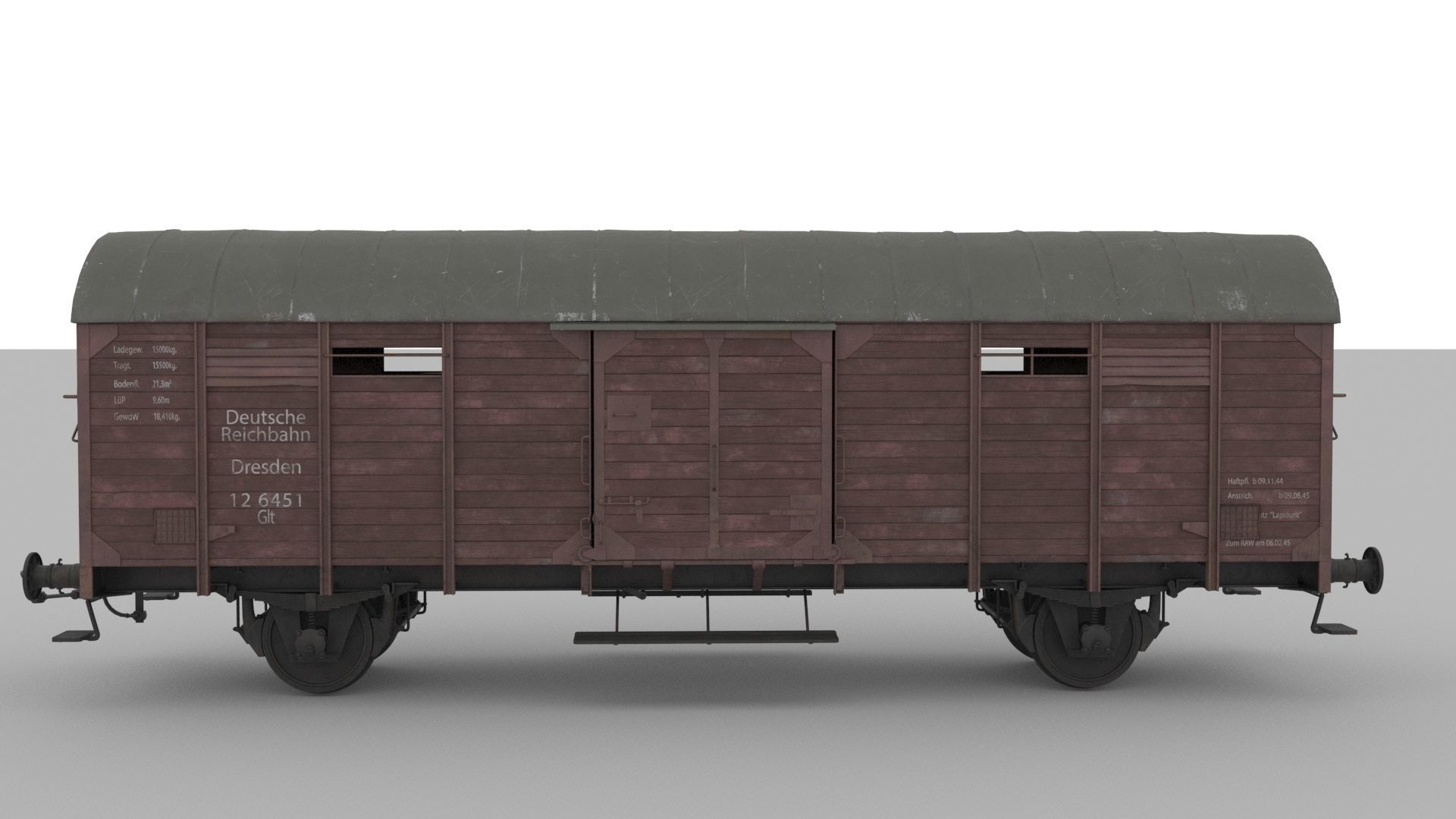 Railway wagon WW2 3D model_1