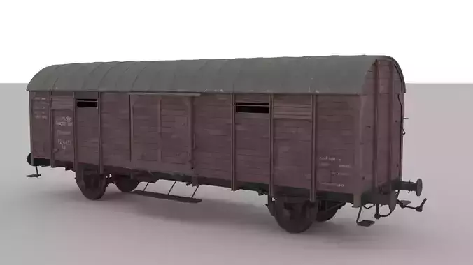 Railway wagon WW2 3D model