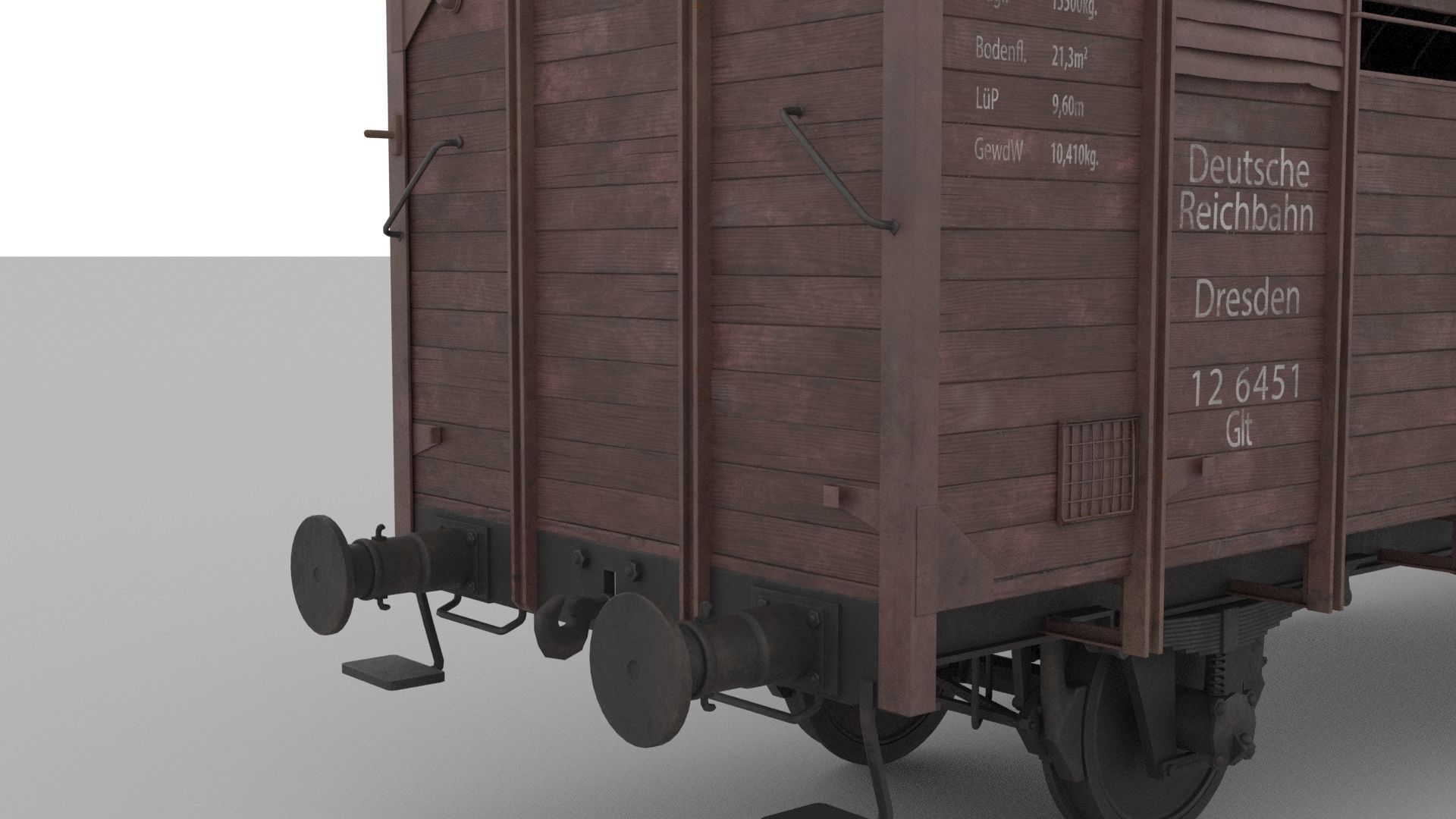 Railway wagon WW2 3D model_3