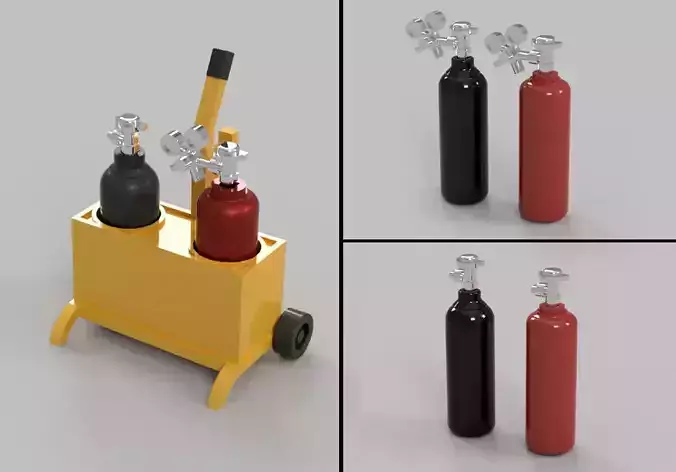 Gas Welding - Diorama Miniature Garage 3D print model 3D 