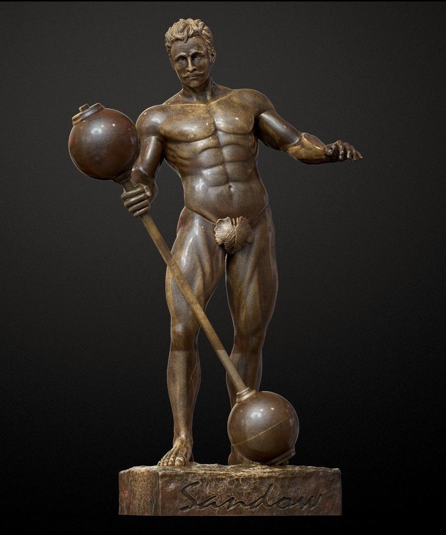 Sandow statue mr Olympia bodybuilding  winner gift 3D print model_2