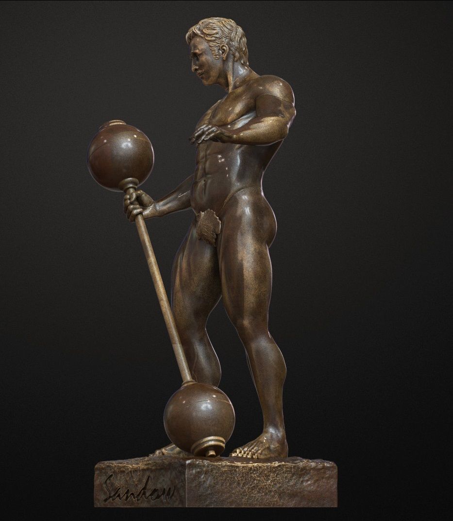 Sandow statue mr Olympia bodybuilding  winner gift 3D print model_4