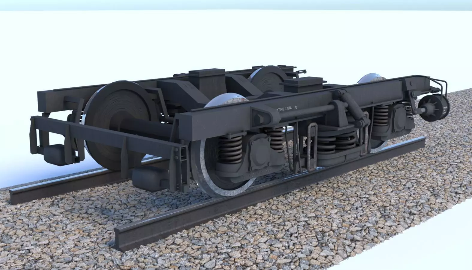 ER2 Passenger Wagon Bogey Low-poly 3D model