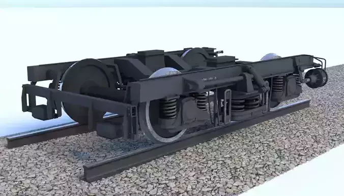 ER2 Passenger Wagon Bogey Low-poly 3D model