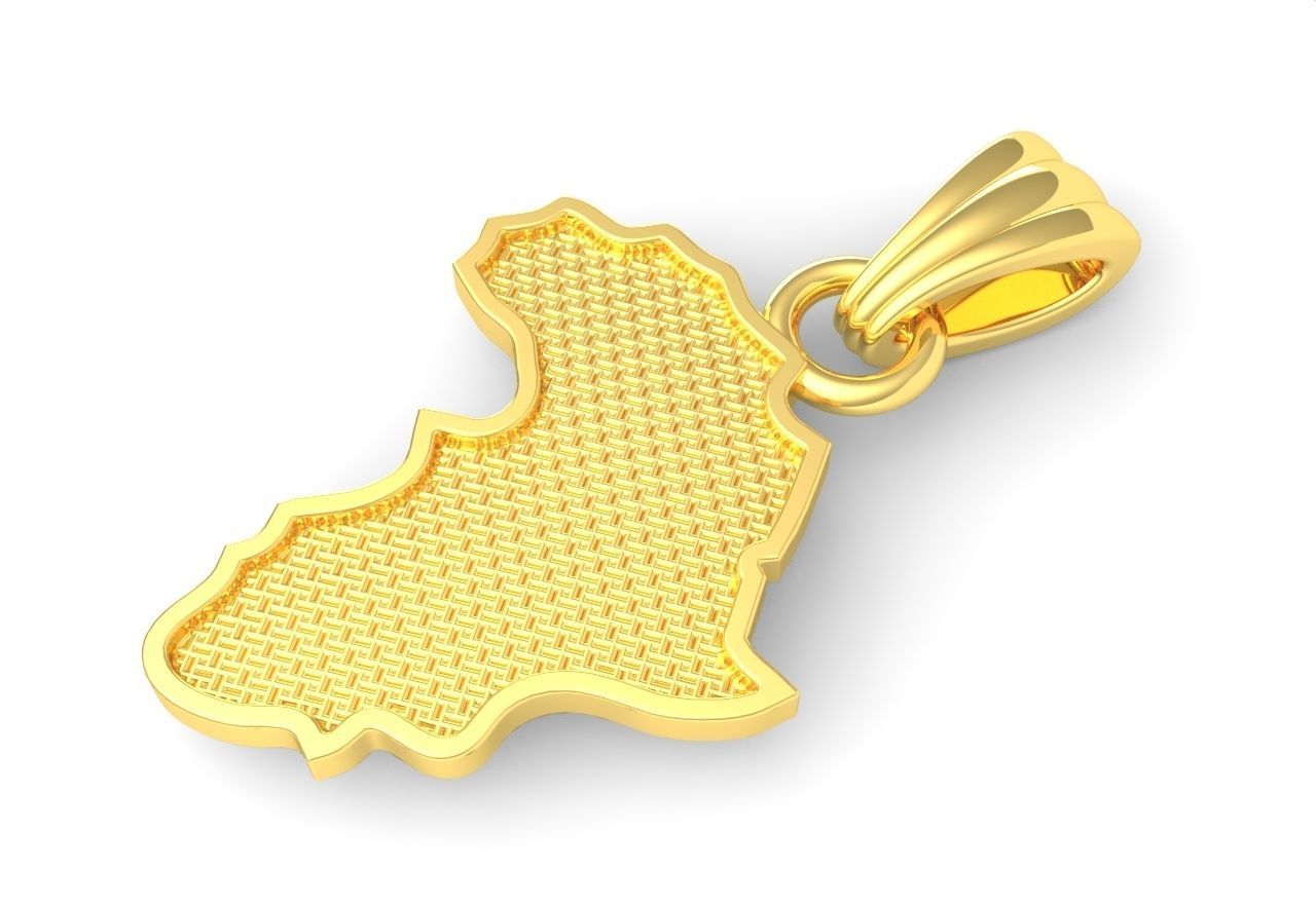 Africa Map Pendant  3D print model_1