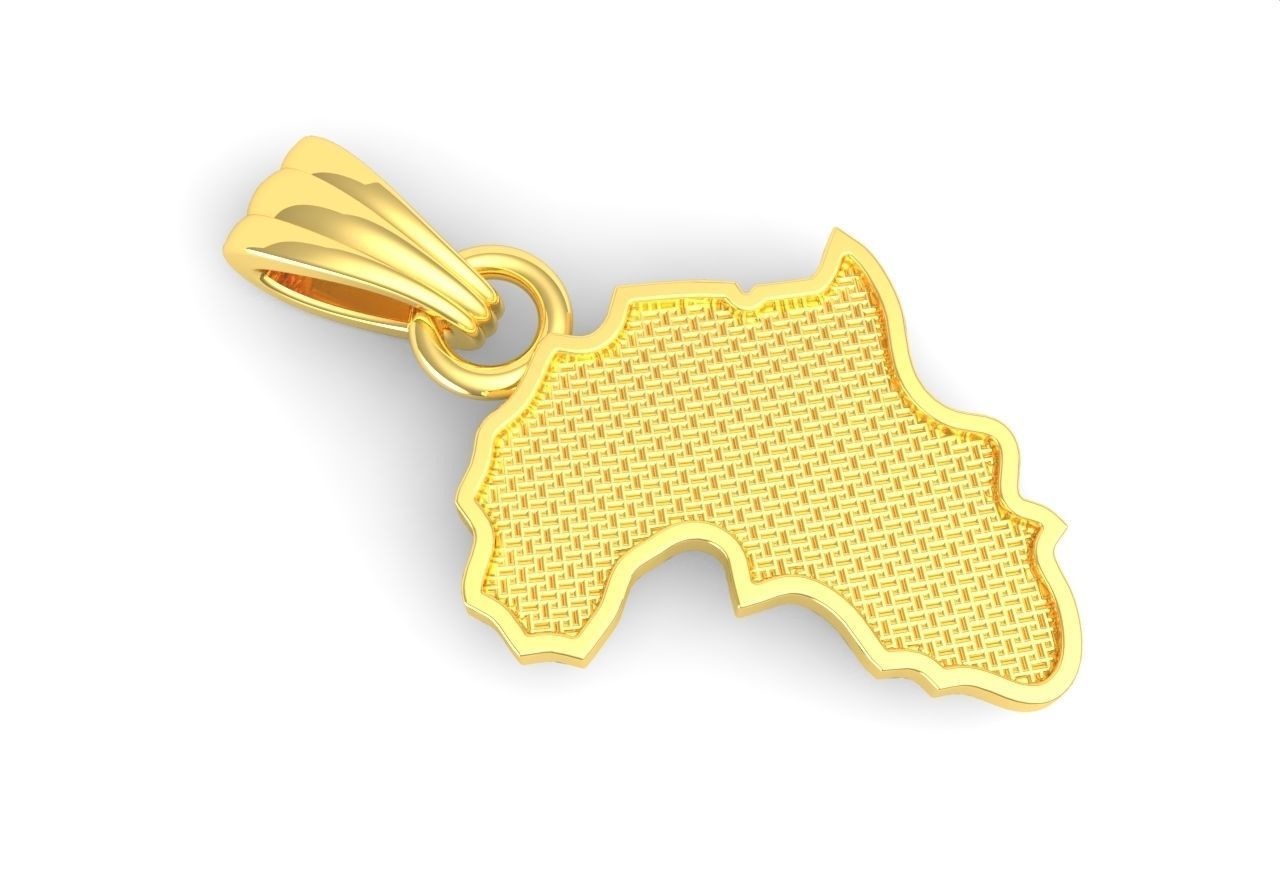 Africa Map Pendant  3D print model_2