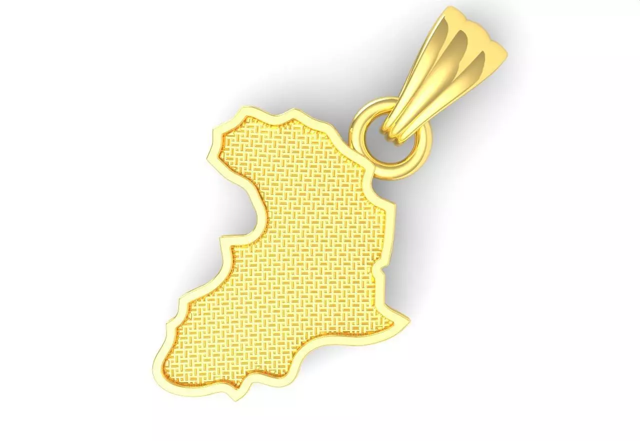 Africa Map Pendant  3D print model_0