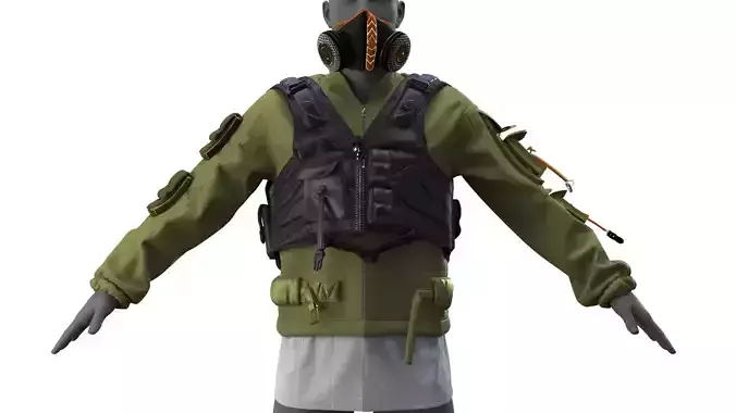 MALE JACKET VEST MASK 