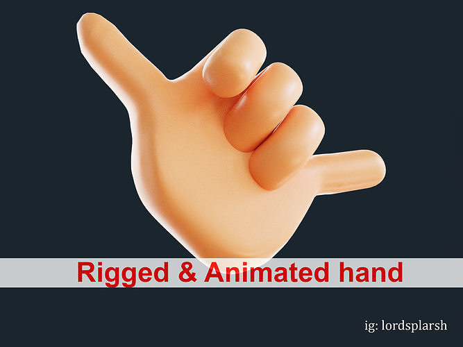Call Hand 3D Emoji Animated  Low-poly 3D model