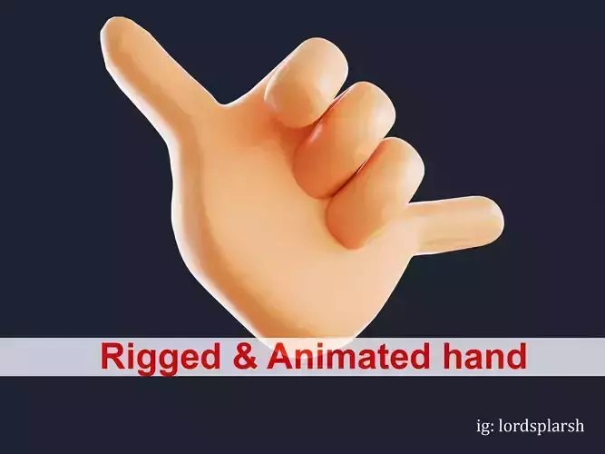 Call Hand 3D Emoji Animated  Low-poly 3D model