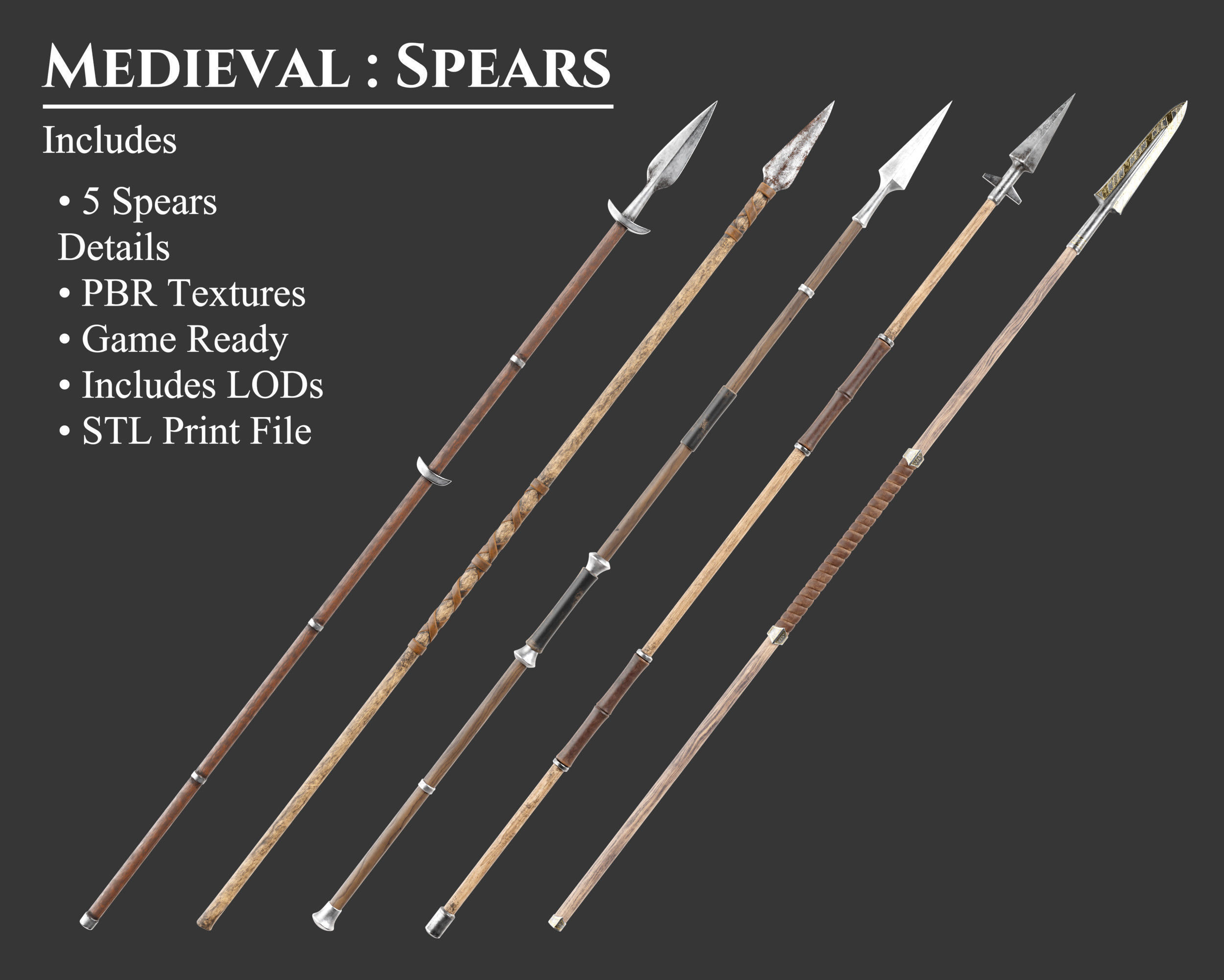 Medieval Collection Weapons Spears _1
