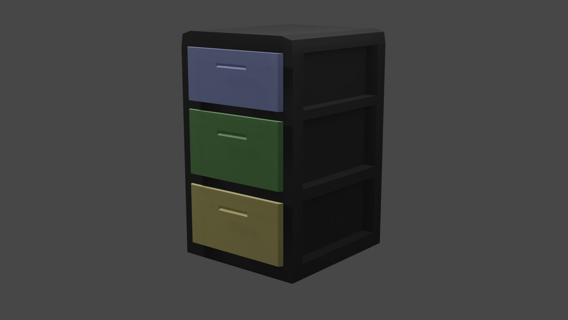 Simple Cabinet - Low Poly  Free 3D model_2