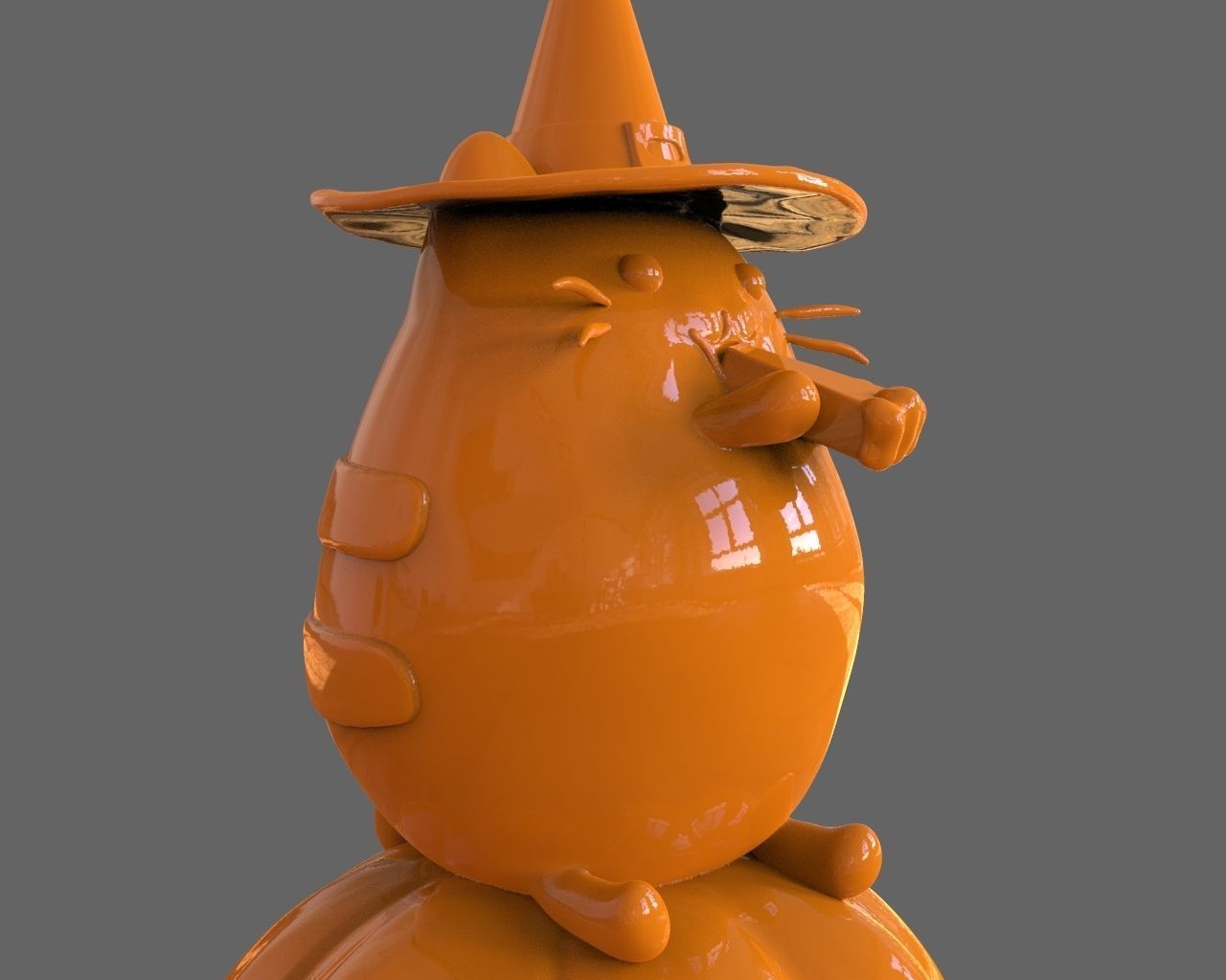 Pusheen eating Pumpkin Pie 3D Sculpt 3D print model_13