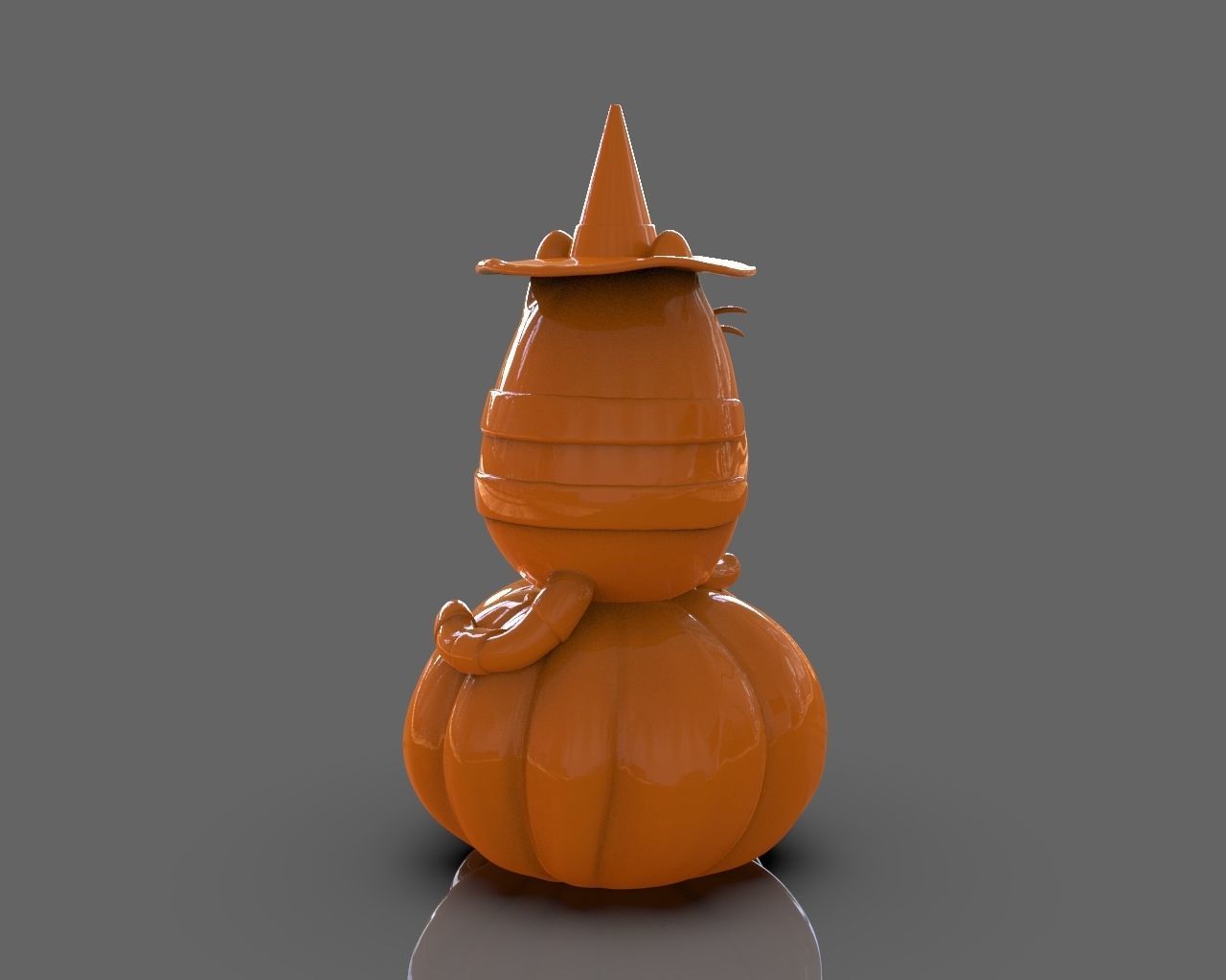 Pusheen eating Pumpkin Pie 3D Sculpt 3D print model_4