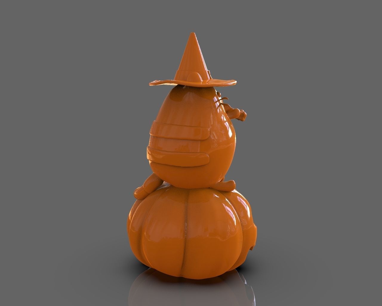 Pusheen eating Pumpkin Pie 3D Sculpt 3D print model_5