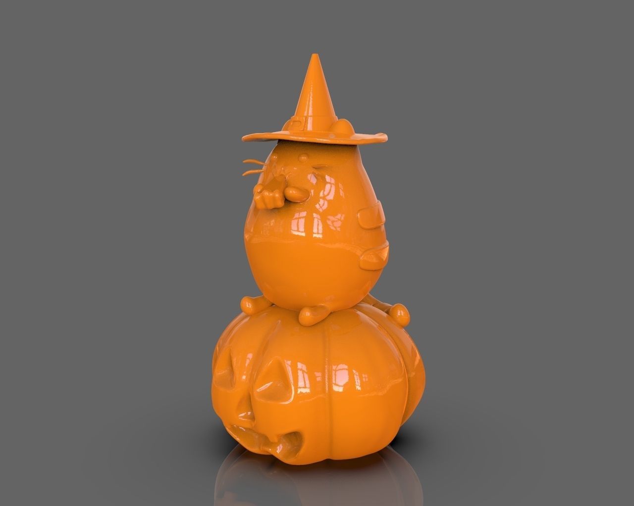 Pusheen eating Pumpkin Pie 3D Sculpt 3D print model_1