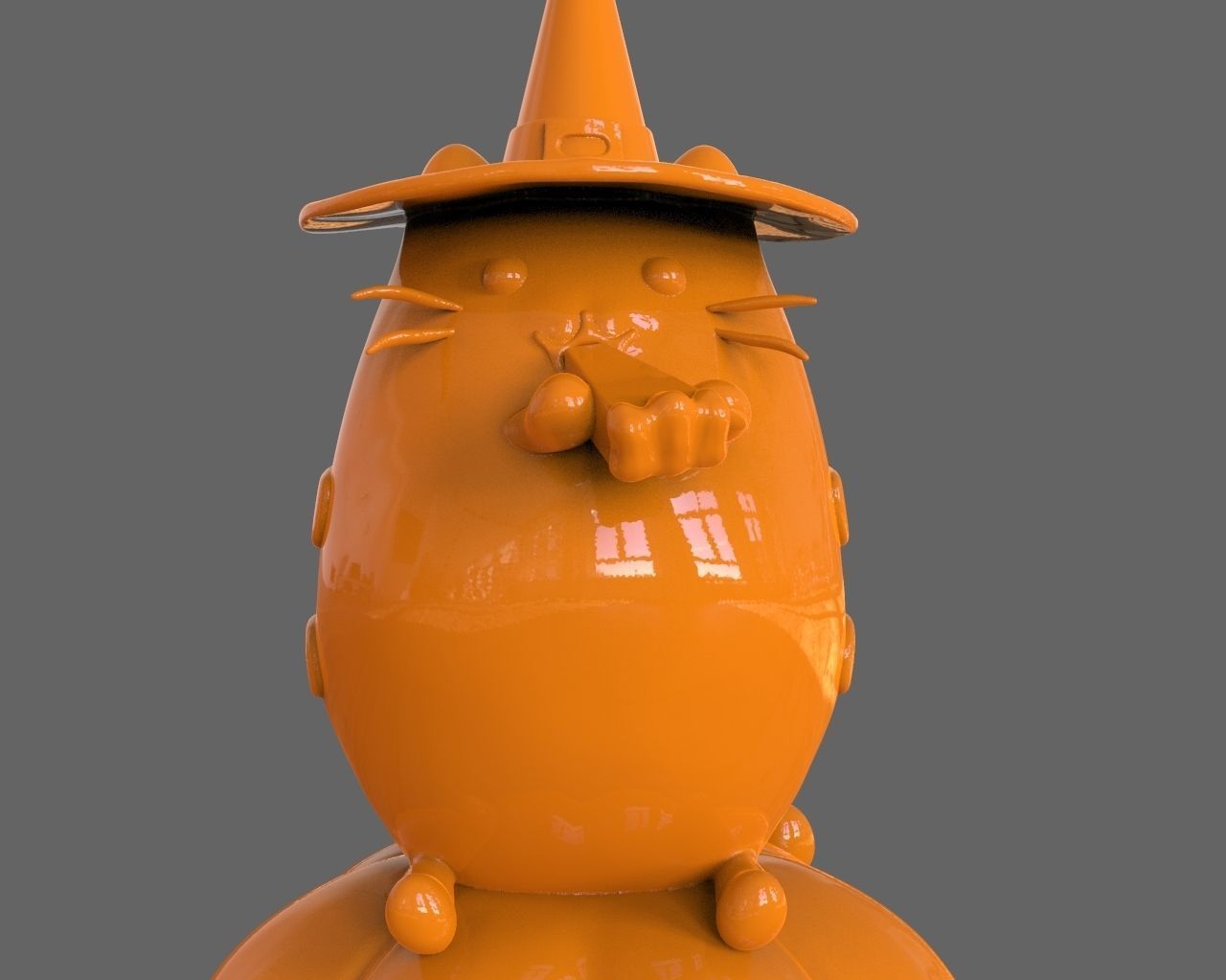 Pusheen eating Pumpkin Pie 3D Sculpt 3D print model_14