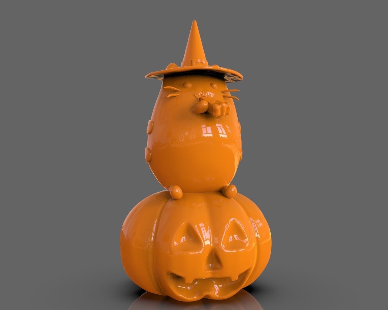 Pusheen eating Pumpkin Pie 3D Sculpt 3D print model_8
