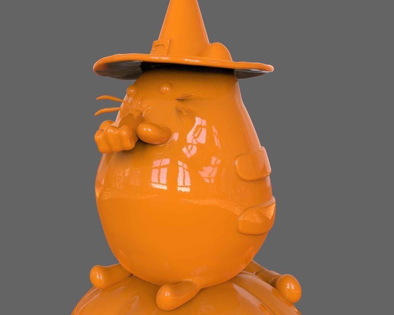 Pusheen eating Pumpkin Pie 3D Sculpt 3D print model_15