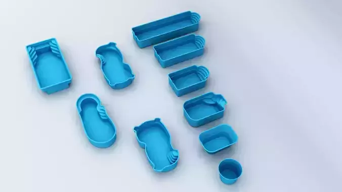 collection of 3D pool models
