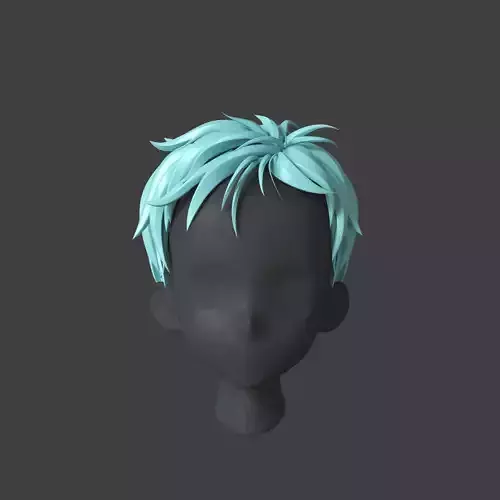 Anime Hair style Model for Men character 3D model