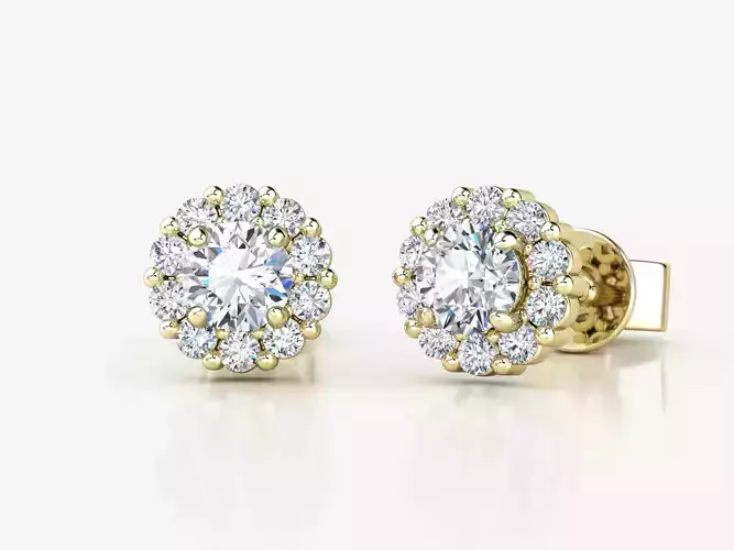 ZRE002 halo diamond stud earring