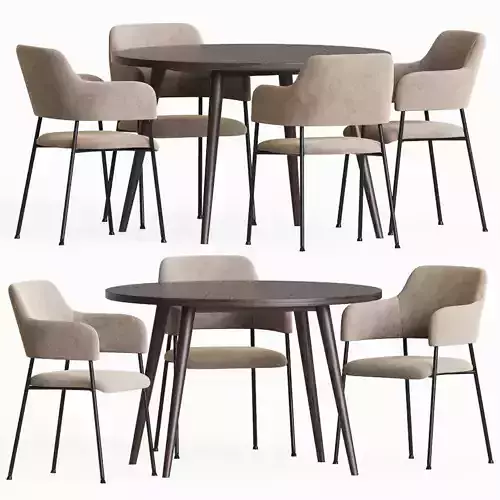 Dining Set four chairs and round table