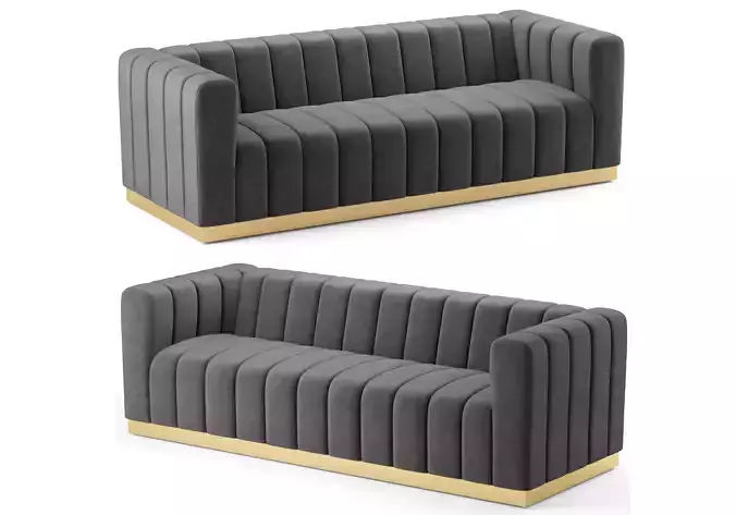 Marlon Velvet Sofa Meridian Furniture 3D model