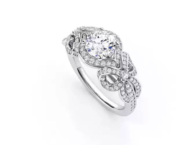 ZJKR027 person engagement ring gold 3D print model