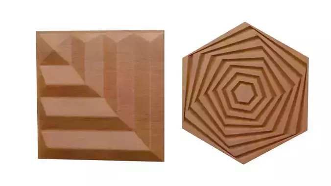 3D Panel wooden with geometric design