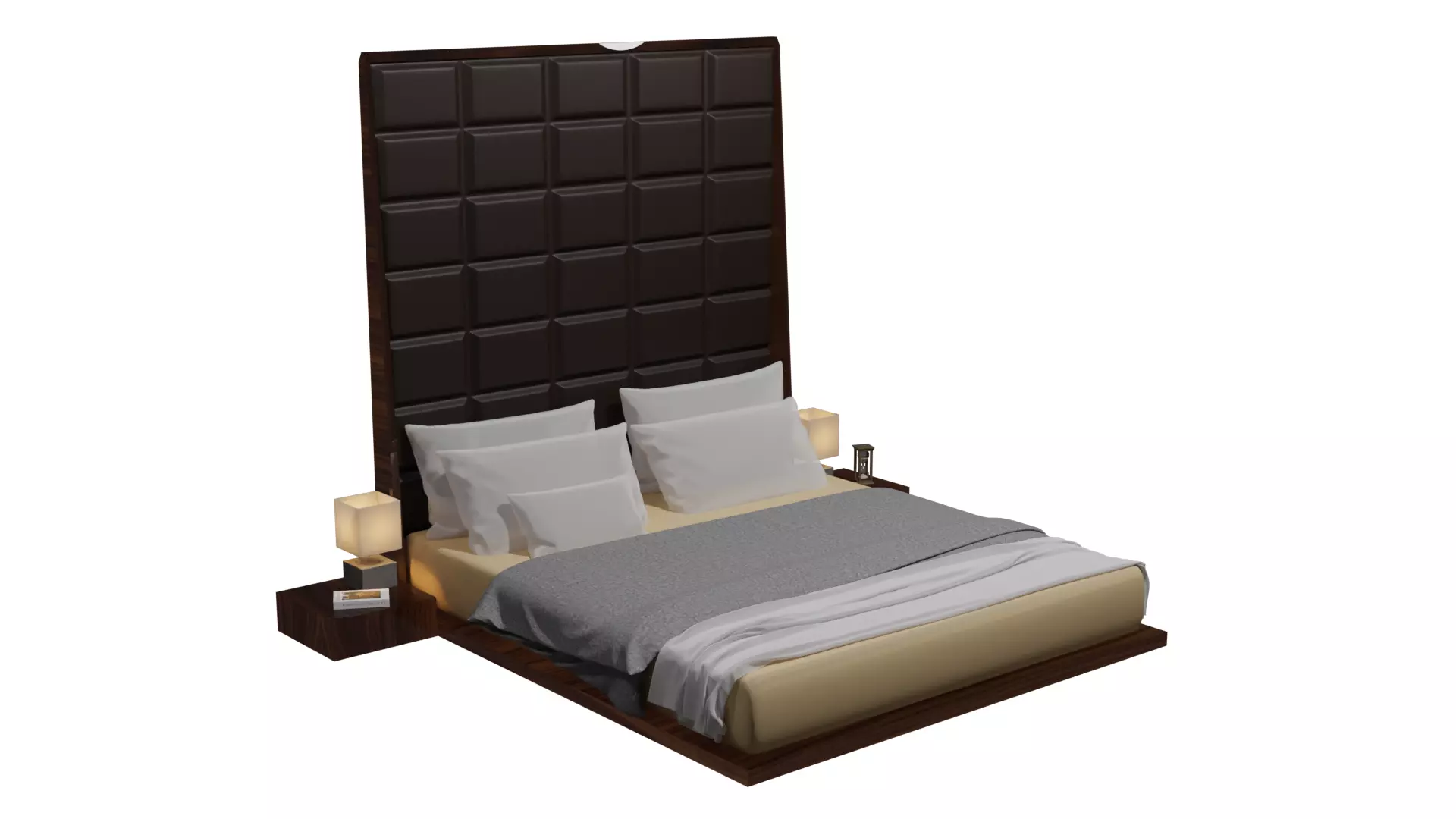 high-tech style bed Free 3D model_0