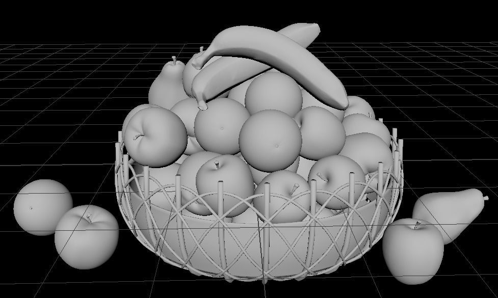 Fruit Basket Realastic  3D model_3