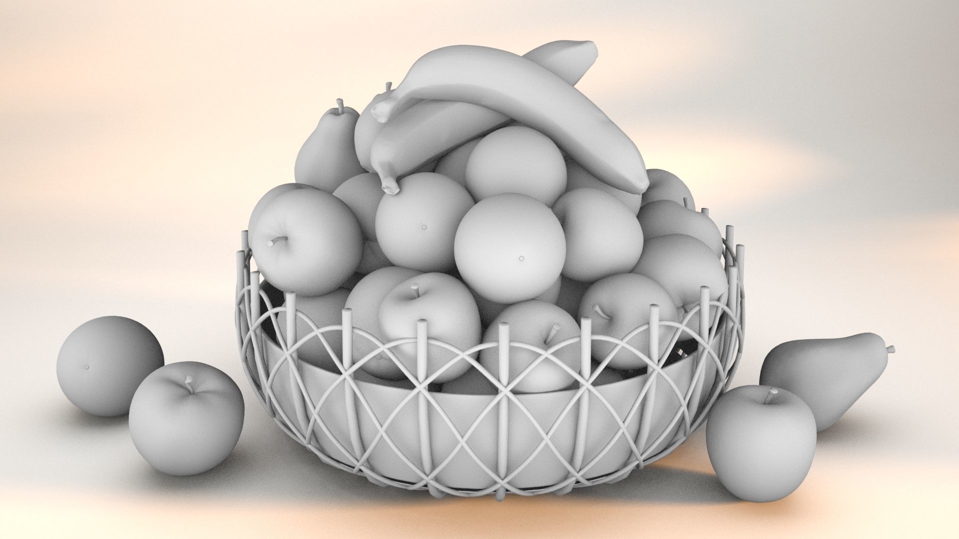 Fruit Basket Realastic  3D model_2