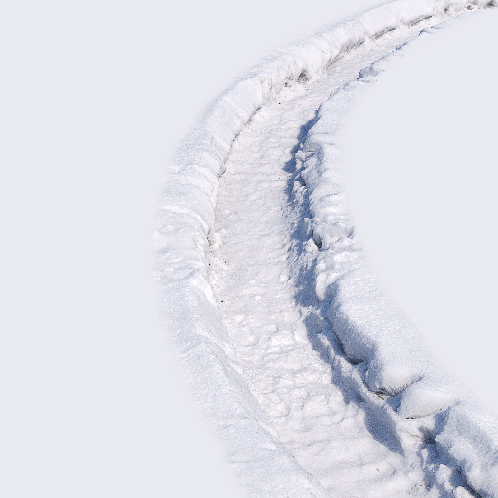 Ultra realistic Snow trail  Hq Scan 3D model_3