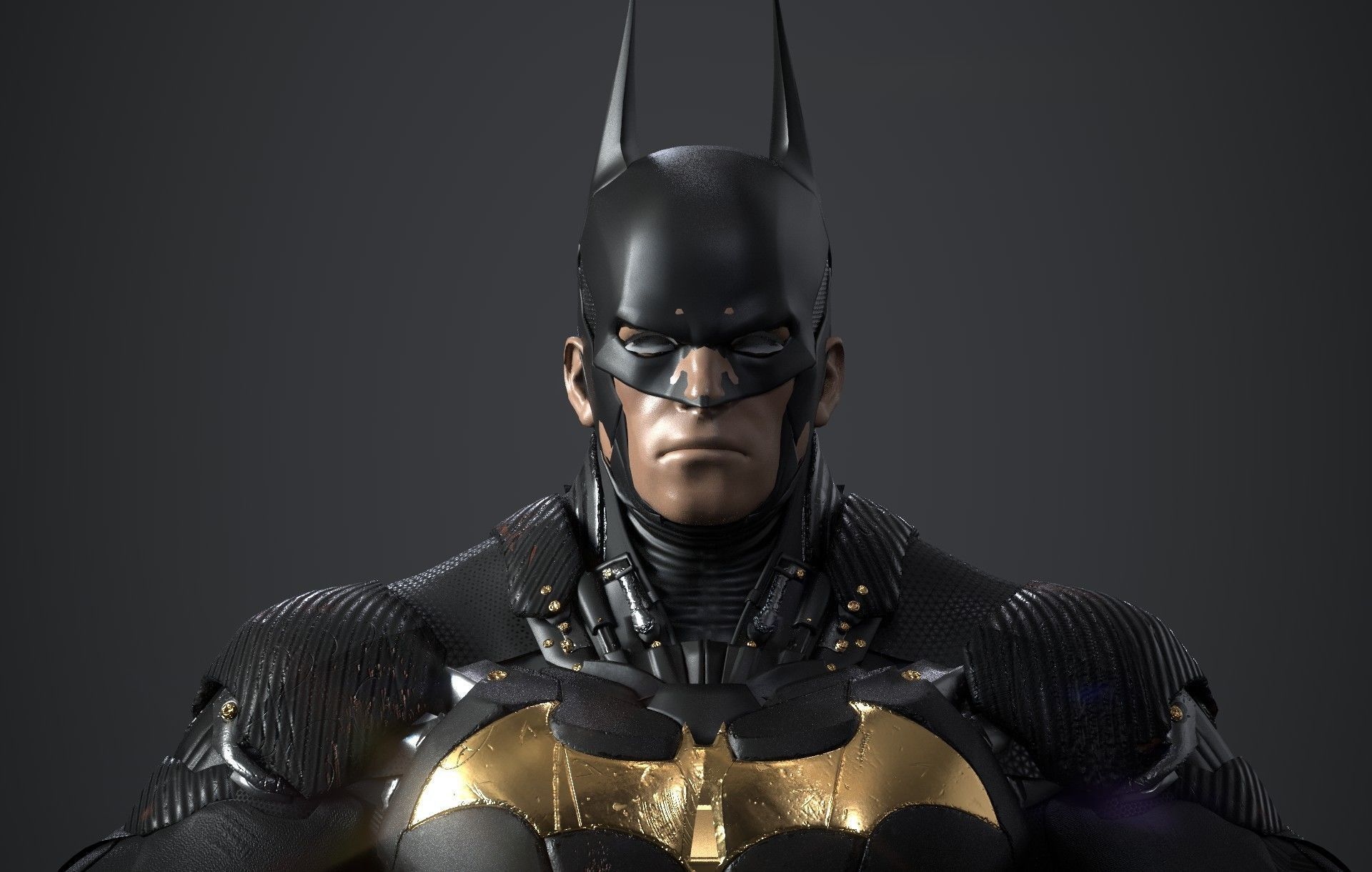 Batman Arkham Knight Gold Suit Low-poly 3D model_5