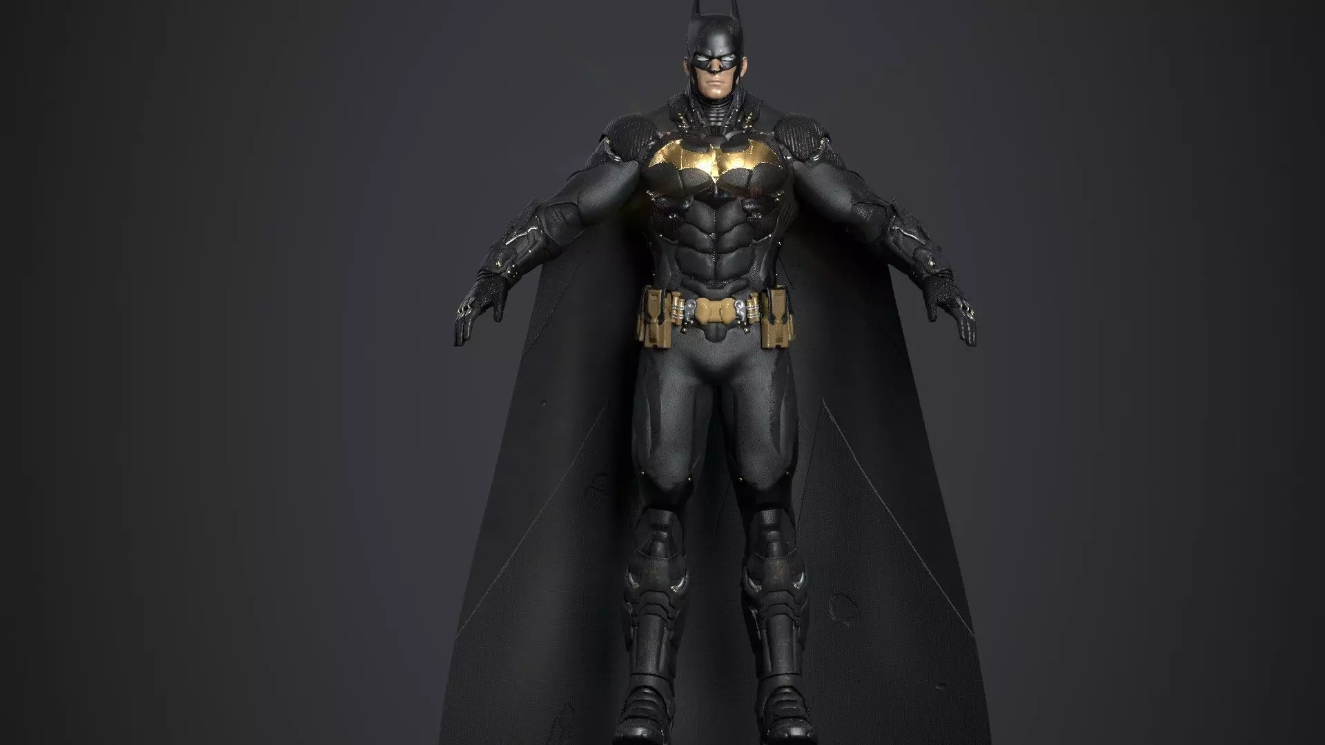 Batman Arkham Knight Gold Suit Low-poly 3D model_0