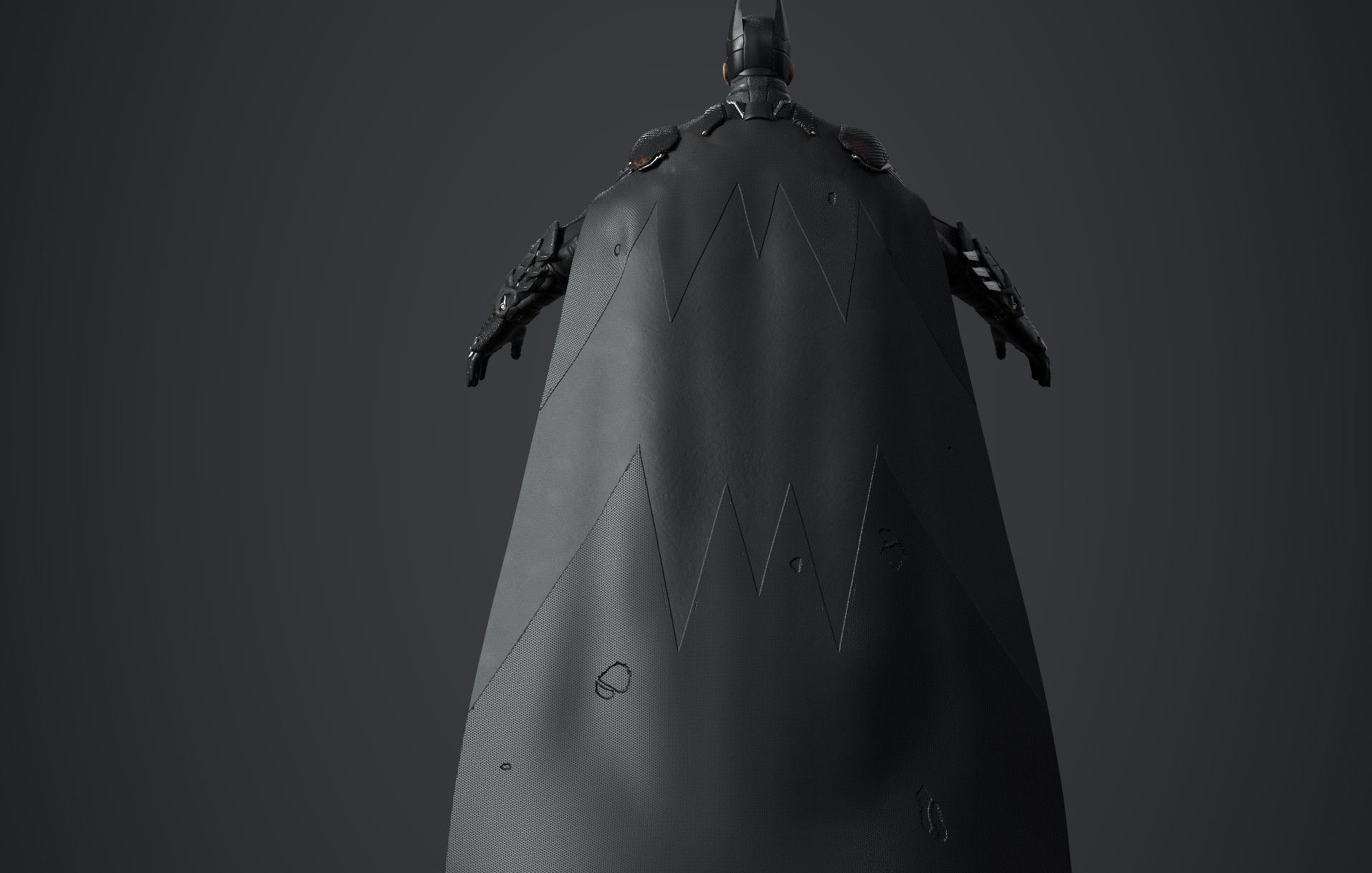 Batman Arkham Knight Gold Suit Low-poly 3D model_2